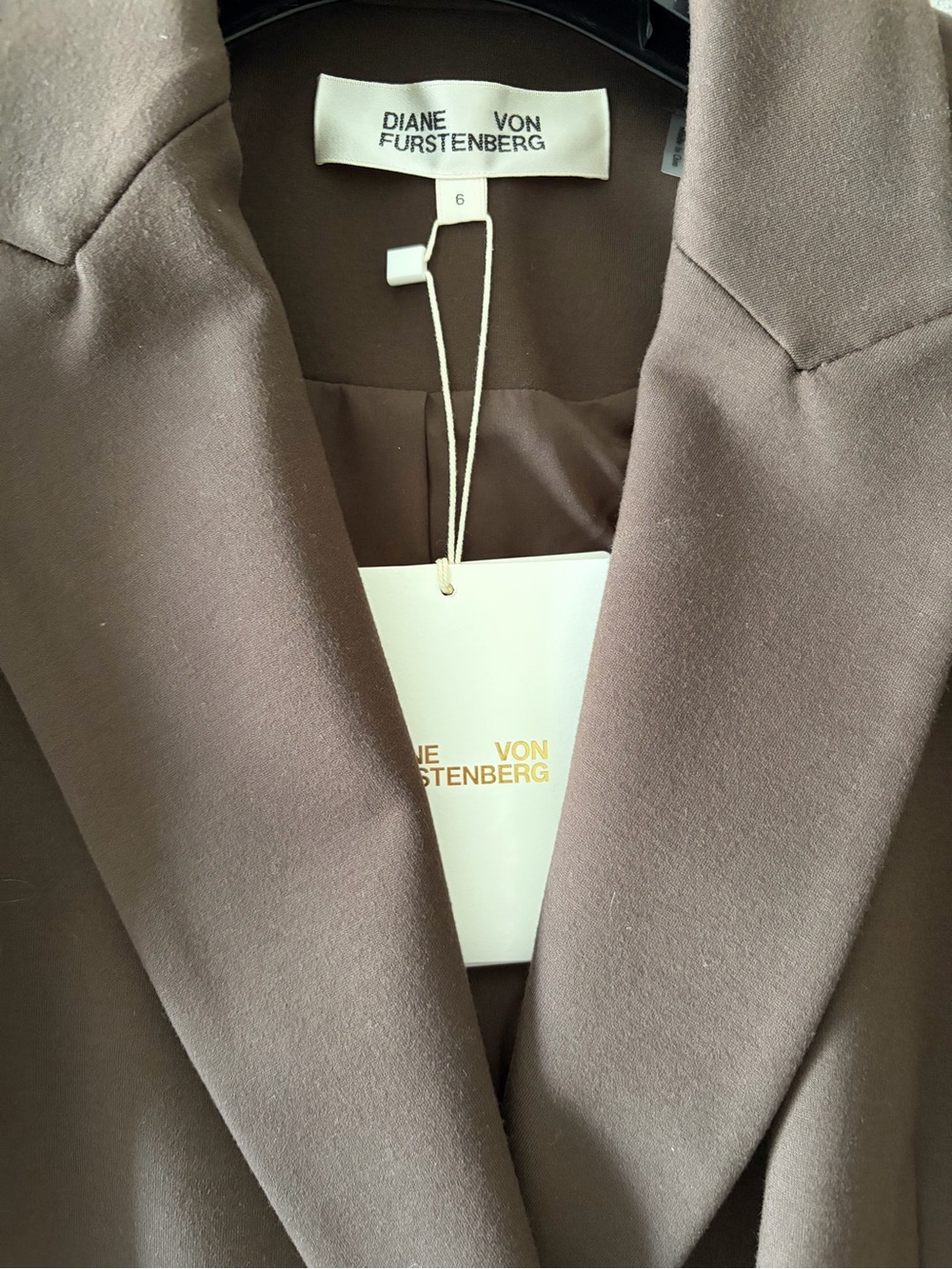 Diane Von Furstenberg Chocolate Brown Double-Breasted Blazer